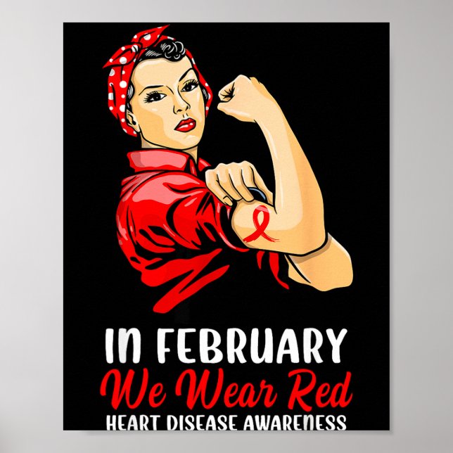 Affiche Womens In February We Wear Red - Heart Disease Awa (Devant)