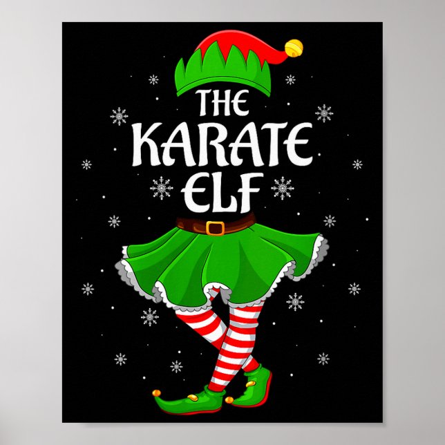Affiche Womens Karate Elf Christmas Family Girls Women Elf (Devant)