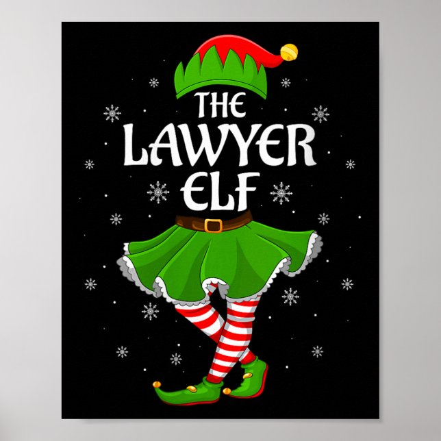 Affiche Womens Lawyer Elf Christmas Family Girls Women Elf (Devant)