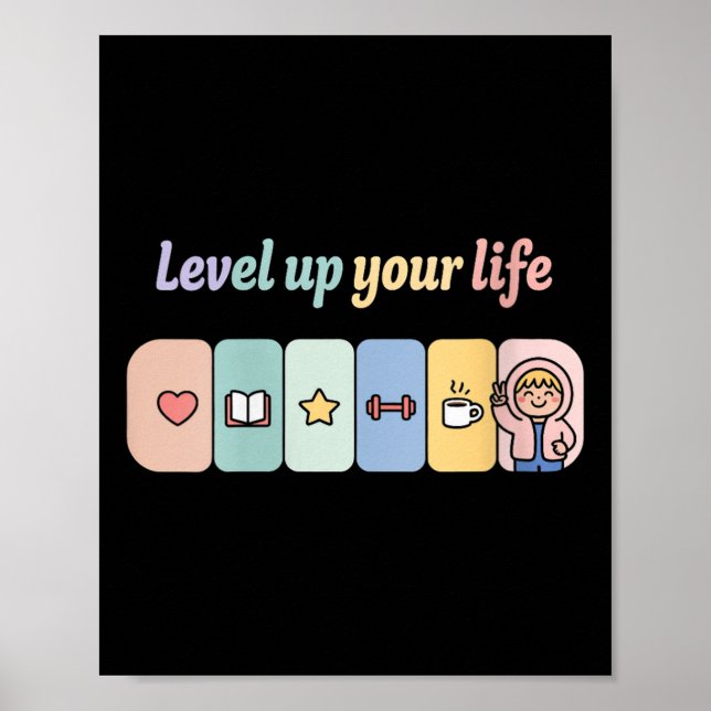 Affiche Womens Level Up Your Life Progress Bar Gamer Motiv (Devant)