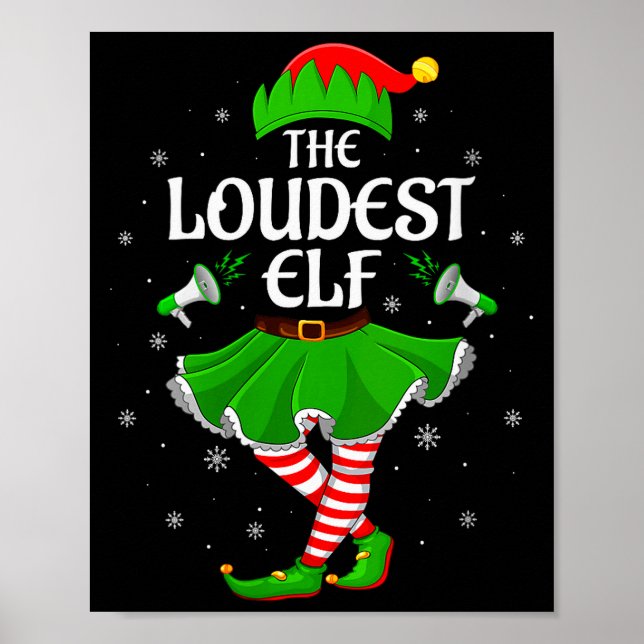 Affiche Womens Loudest Elf Christmas Family Girls Women El (Devant)