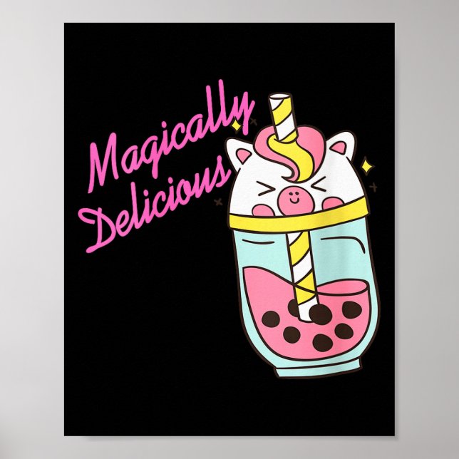 Affiche Womens Magically Delicious Unicorn Boba Kawaii Bub (Devant)