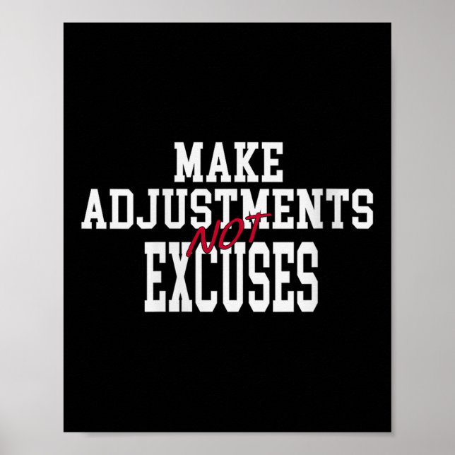 Affiche Womens Make Adjustments Not Excuses Motivational Q (Devant)