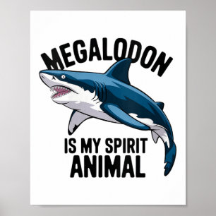 Affiche Womens Megalodon Est Mon Esprit Animal Drôle Dire