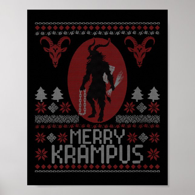 Affiche Womens Merry Krampus Horror Creepy Evil Funny Ugly (Devant)