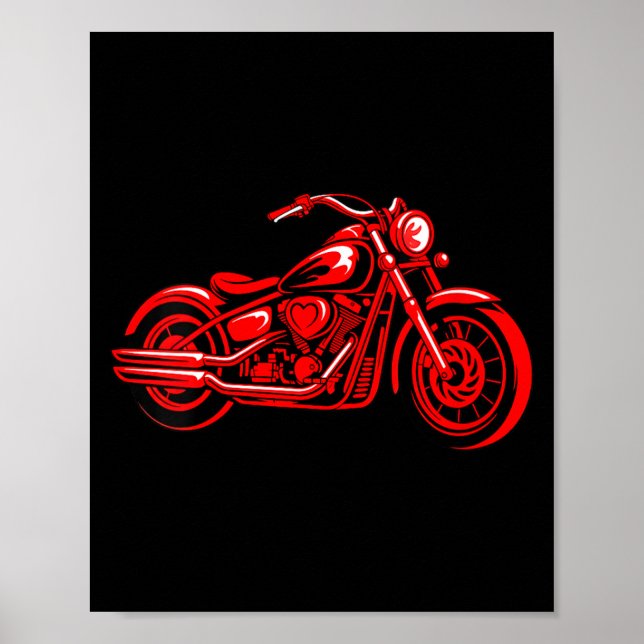 Affiche Women's Motorcycle Heart Biker Valentines Day Ride (Devant)