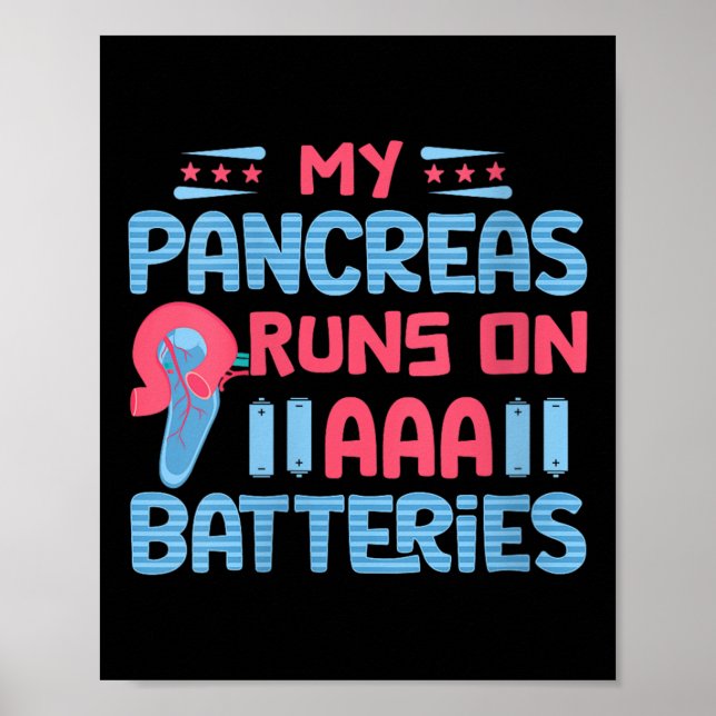 Affiche Womens My Pancreas Fonctionne Sur Les Batteries Aa (Devant)