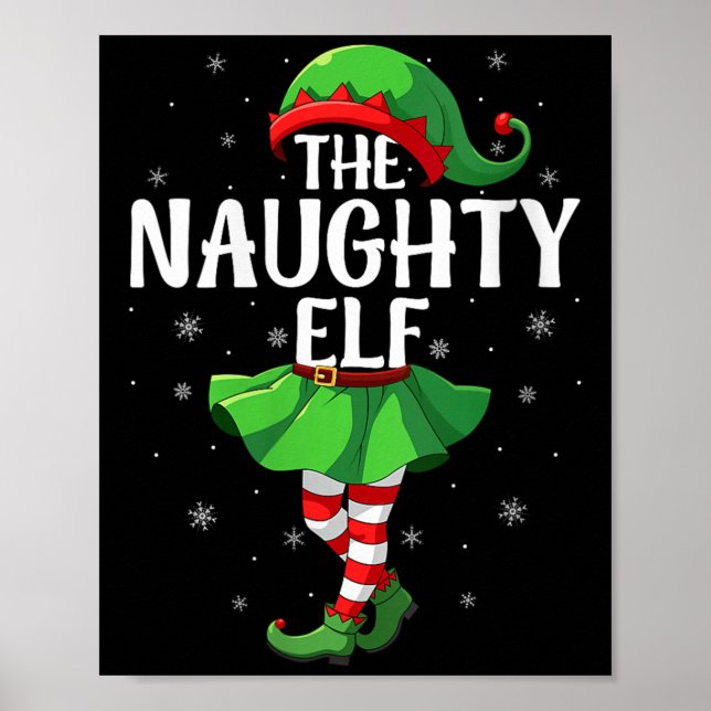 Affiche Womens Naughty Elf Christmas Girls Women Elf Squad (Devant)