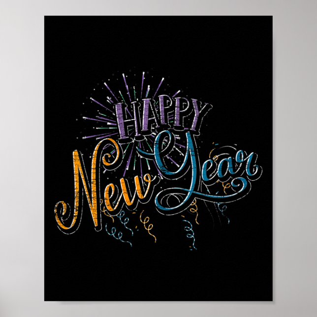 Affiche Womens New Years Eve Celebration Confetti Firework (Devant)