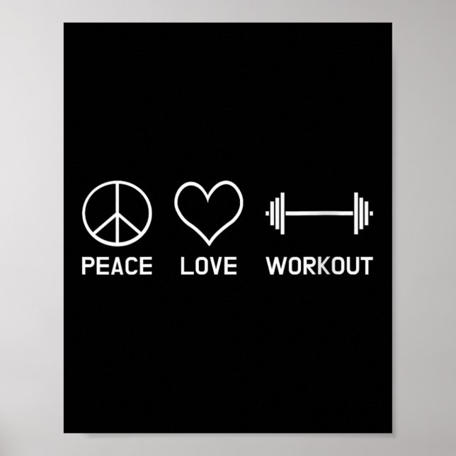 Affiche Womens Peace Love Workout Motivational Fitness Say (Devant)