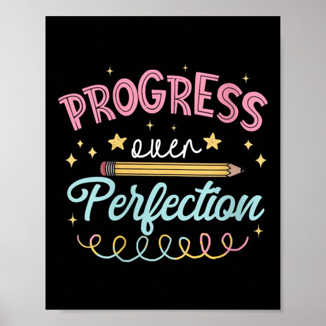 Affiche Womens Progress Over Perfection Motivational Teach (Devant)