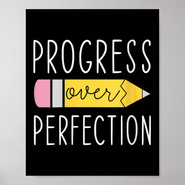 Affiche Womens Progress Over Perfection Motivational Teach (Devant)