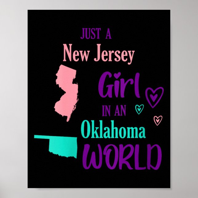 Affiche Womens Proud Girl Just A New Jersey Girl In An Okl (Devant)