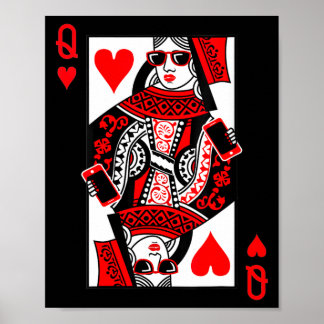 Affiche Womens Queen Of Hearts - Vintage Valentine's Day C