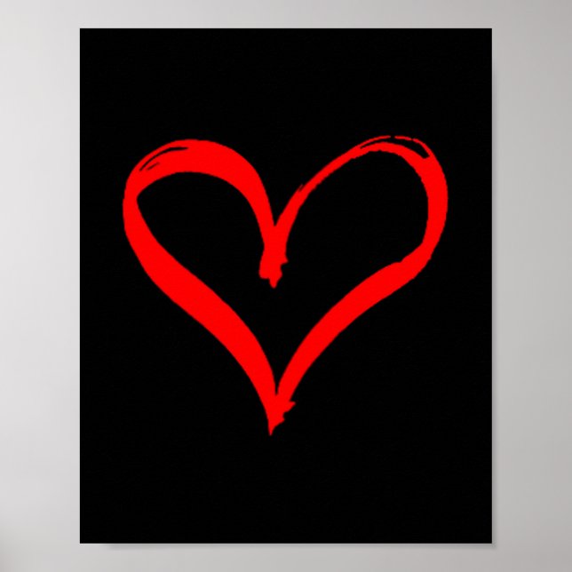 Affiche Women's Red Heart Funny Cute Design For Men Women  (Devant)