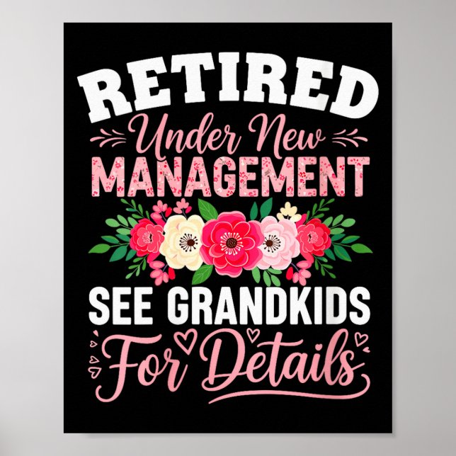 Affiche Womens Retired Under New Management See Grandkids  (Devant)