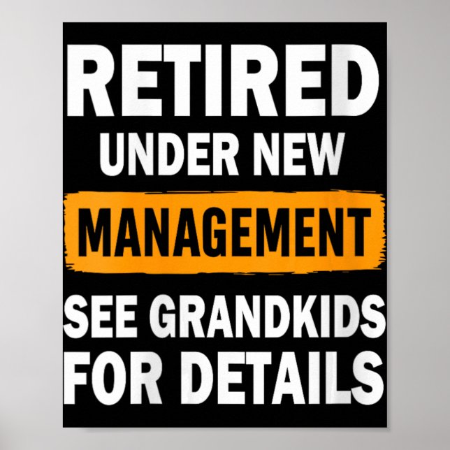 Affiche Womens Retired Under New Management See Grandkids  (Devant)