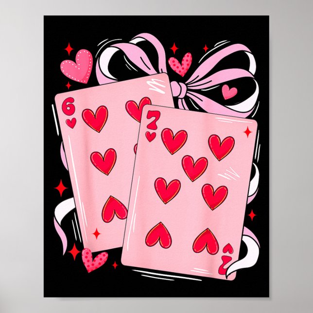 Affiche Womens Retro Six Seven 67 Meme Valentines Day Play (Devant)