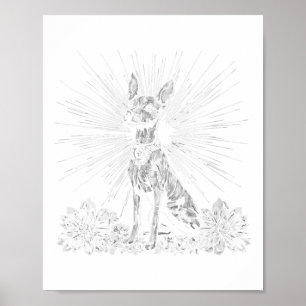 Affiche Womens Retro Tattoo Style Xoloitzcuintli Amoureux