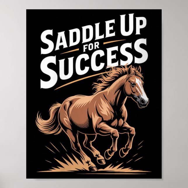 Affiche Womens Saddle Up For Success Motivational Horse Ri (Devant)