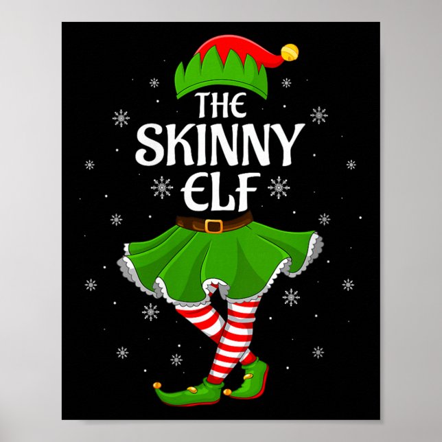 Affiche Womens Skinny Elf Christmas Family Girls Women Elf (Devant)