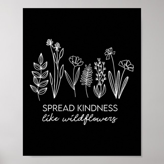 Affiche Womens Spread Kindness Like Wildflowers Insrationa (Devant)