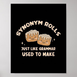 Affiche Womens Synonym Rolls Blague Cinnamon Rolls Grammai