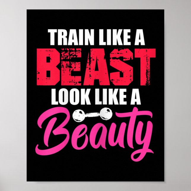 Affiche Womens Train Like A Look Like A Beauty Gym Workout (Devant)