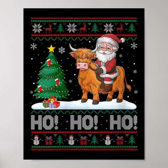 Affiche Womens Xmas Tree Lighting Santa Riding Highland Co (Devant)