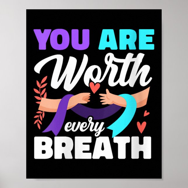 Affiche Womens You Are Worth Every Breath Depression Aware (Devant)