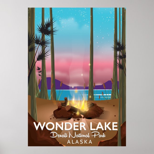 Affiche Wonder Lake, parc national de Denali Alaska (Devant)