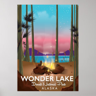 Affiche Wonder Lake, parc national Denali Alaska