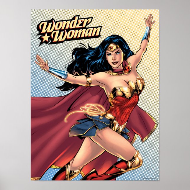 Affiche Wonder Woman Portant Cape (Devant)