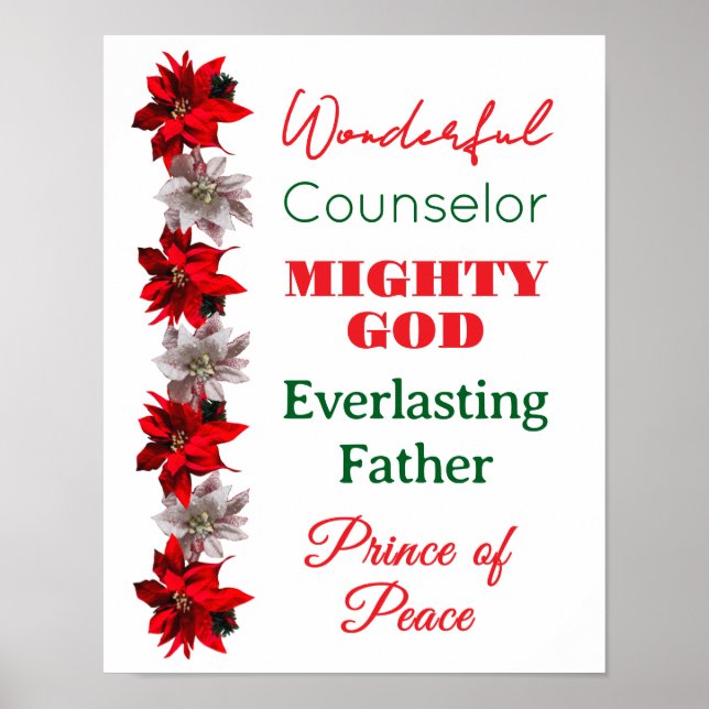 Affiche Wonderful Counselor Names of Jesus Christmas (Devant)