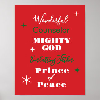 Affiche Wonderful Counselor Names of Jesus Christmas