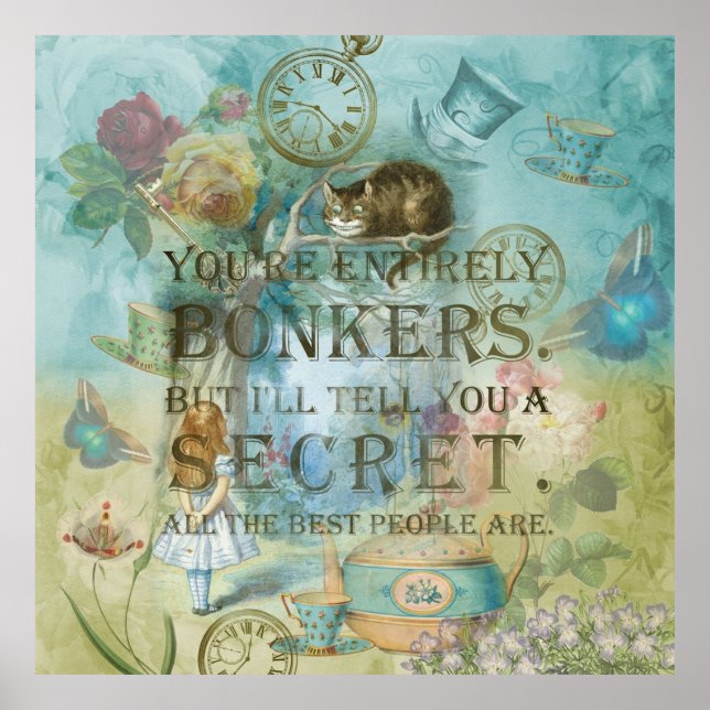 Affiche Wonderland - Bonkers Citation - Alice au pays des  (Devant)