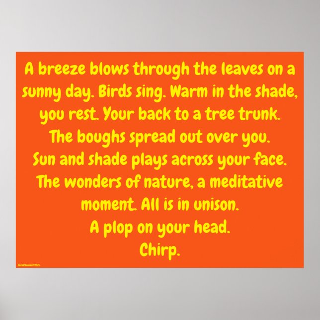 Affiche "Wonders Of Nature", humor, meditation (Devant)