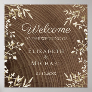 Affiche Wood Welcome Wedding