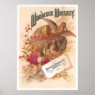 Affiche Woodcock Whiskey Publicité Vintage