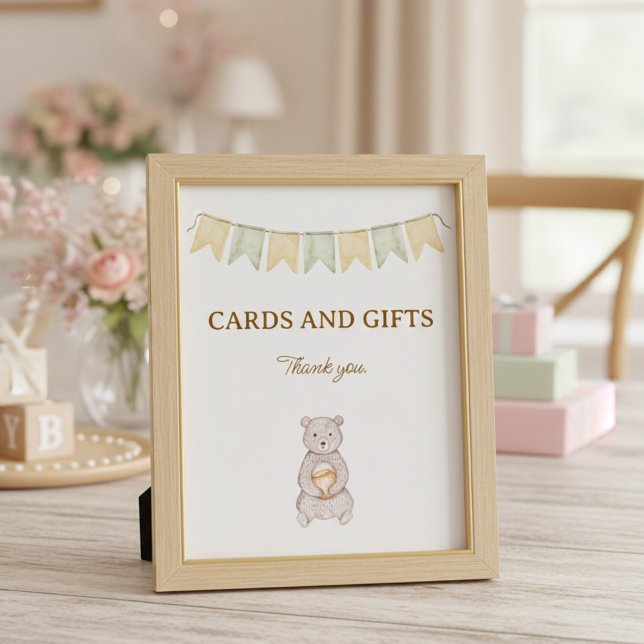 Affiche Woodland Animals Baby Shower Tabletop Sign (Woodland Animals Tabletop Sign)