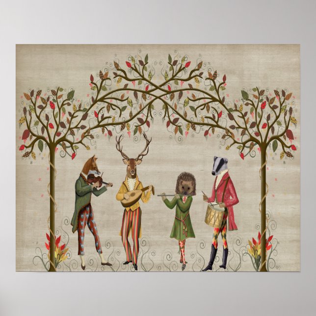 Affiche Woodland Animaux Minstrel Group (Devant)