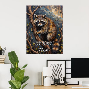 Affiche Woodland Bandit : Raccoon dans les branches