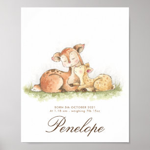 Affiche Woodland Forest bébé nom signe pépinière art