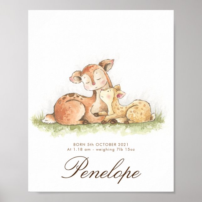 Affiche Woodland Forest bébé nom signe pépinière art (Devant)