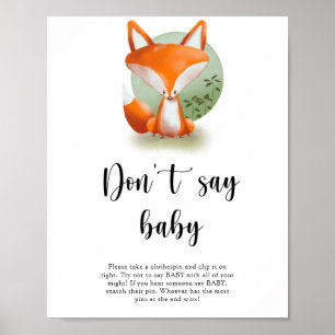 Affiche Woodland Fox - Ne dites pas bébé