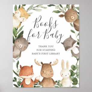 Affiche Woodland Friends Baby showers Livres Pour Baby Sig