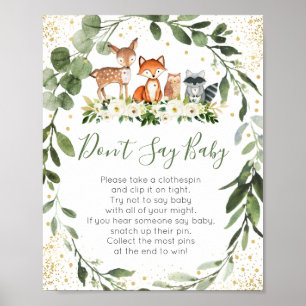 Affiche Woodland Greenery Don't Say Baby Game