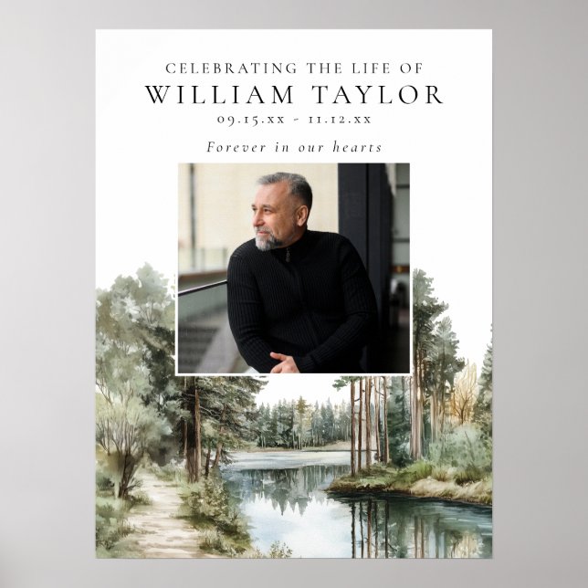 Affiche Woodland Lake Celebration Of Life Welcome Sign (Devant)