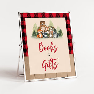 Affiche Woodland Lumberjack Baby showers Livres et cadeaux