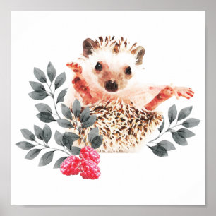 Affiche Woodland Nursery - Hedgehogs and wild berries